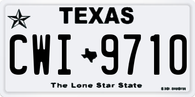 TX license plate CWI9710