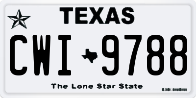TX license plate CWI9788
