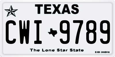 TX license plate CWI9789