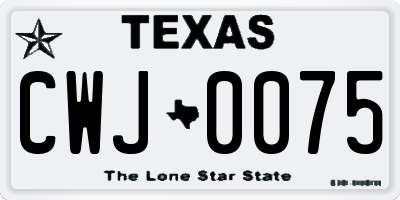 TX license plate CWJ0075