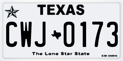 TX license plate CWJ0173
