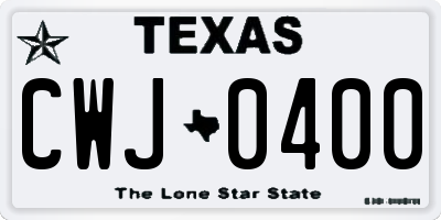 TX license plate CWJ0400