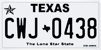 TX license plate CWJ0438