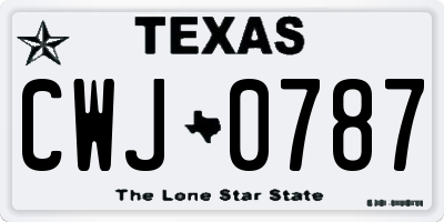TX license plate CWJ0787