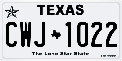 TX license plate CWJ1022