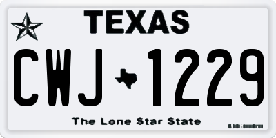 TX license plate CWJ1229