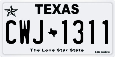 TX license plate CWJ1311