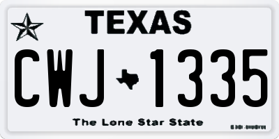 TX license plate CWJ1335