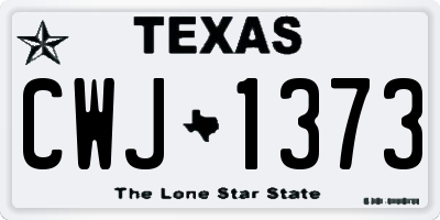 TX license plate CWJ1373