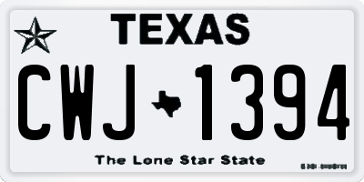 TX license plate CWJ1394