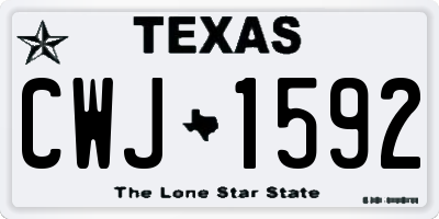 TX license plate CWJ1592