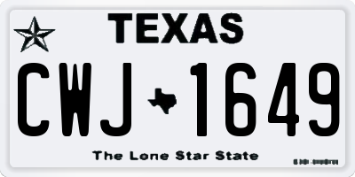 TX license plate CWJ1649