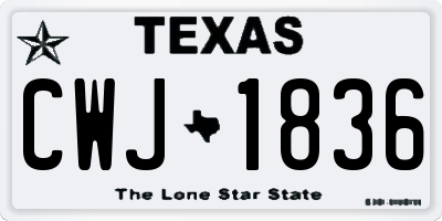 TX license plate CWJ1836