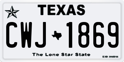 TX license plate CWJ1869