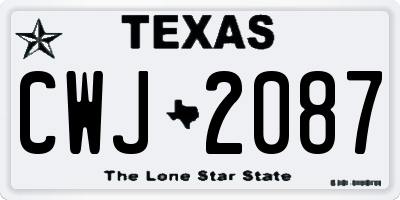TX license plate CWJ2087