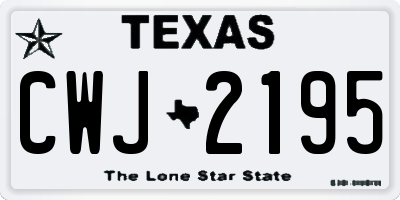 TX license plate CWJ2195