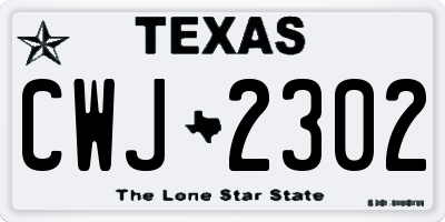 TX license plate CWJ2302