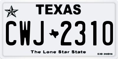 TX license plate CWJ2310