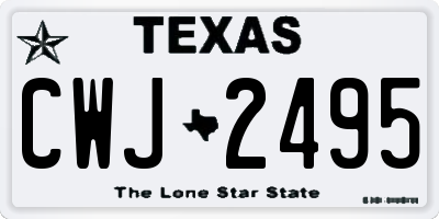 TX license plate CWJ2495