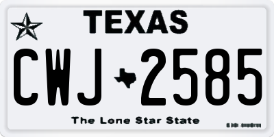 TX license plate CWJ2585