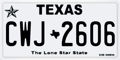 TX license plate CWJ2606
