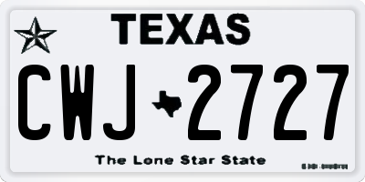 TX license plate CWJ2727