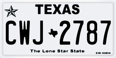 TX license plate CWJ2787