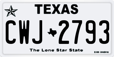 TX license plate CWJ2793