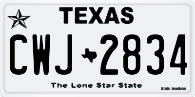 TX license plate CWJ2834