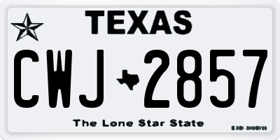 TX license plate CWJ2857
