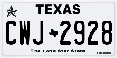 TX license plate CWJ2928