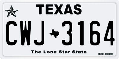 TX license plate CWJ3164
