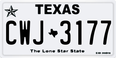 TX license plate CWJ3177