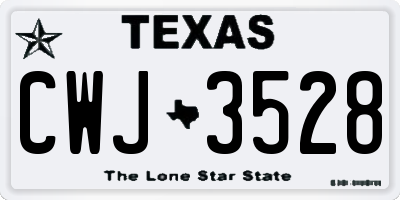 TX license plate CWJ3528