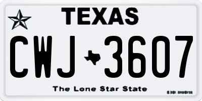 TX license plate CWJ3607
