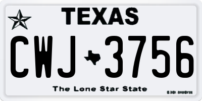 TX license plate CWJ3756