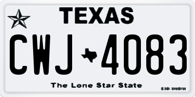 TX license plate CWJ4083