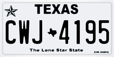 TX license plate CWJ4195