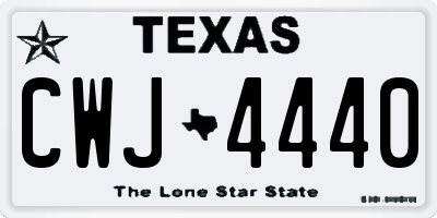 TX license plate CWJ4440