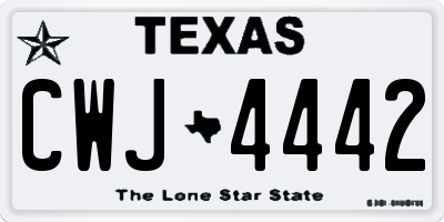 TX license plate CWJ4442