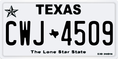 TX license plate CWJ4509