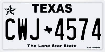 TX license plate CWJ4574