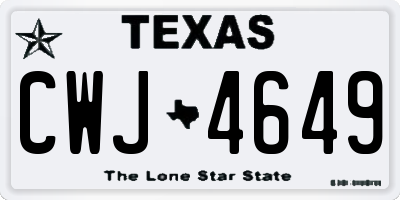 TX license plate CWJ4649