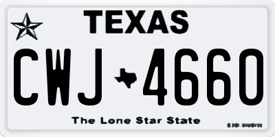 TX license plate CWJ4660