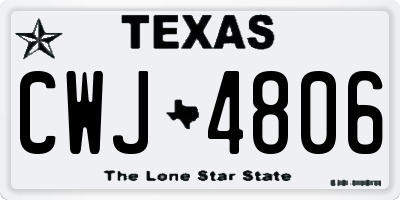 TX license plate CWJ4806
