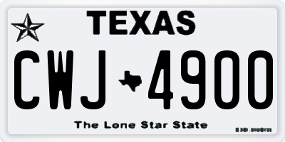 TX license plate CWJ4900