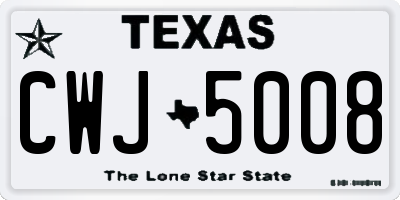 TX license plate CWJ5008