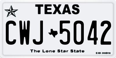 TX license plate CWJ5042