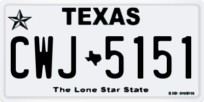 TX license plate CWJ5151