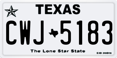TX license plate CWJ5183